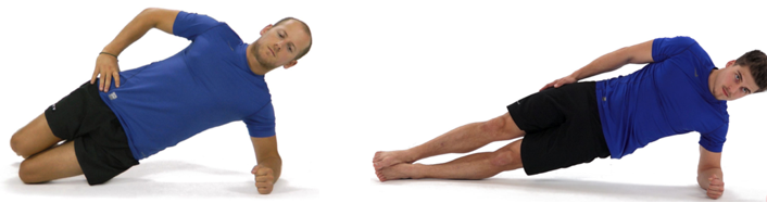 two men doing a slide plank