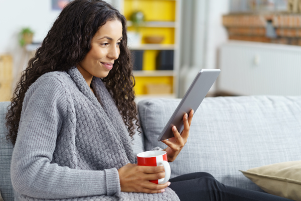 woman on tablet woman on tablet